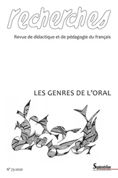 Les genres de l'oral - N° 73-2020