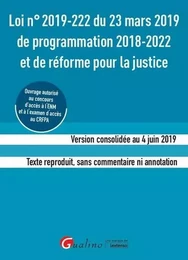 Loi n°2019-222 du 23 mars 2019 de programmation 2018-2022 et de réforme pour la justice (ENM-CRFPA)