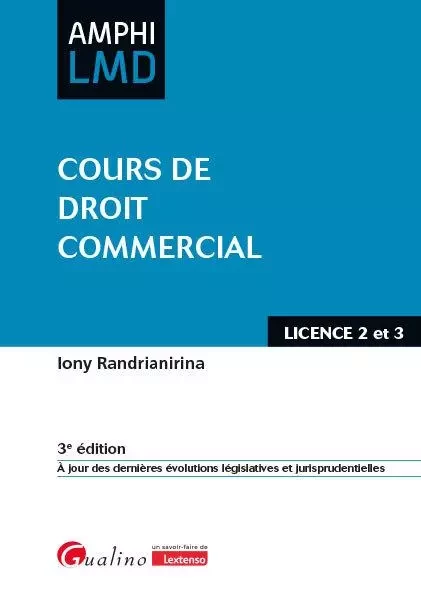 Cours de droit commercial - Iony Randrianirina - GUALINO