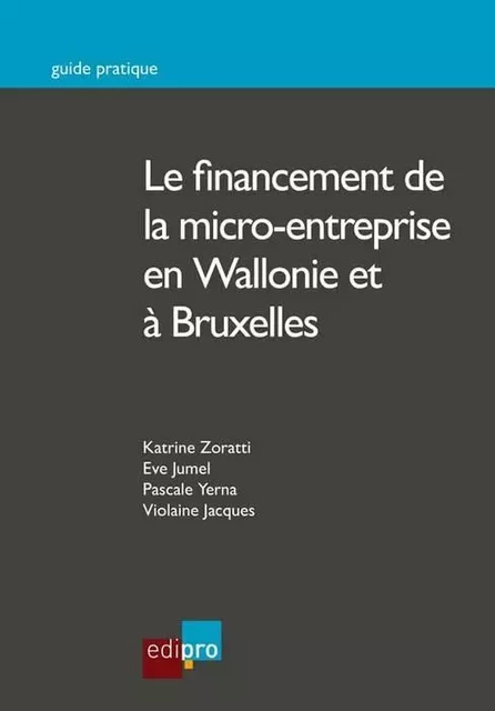 LE FINANCEMENT DE LA MICRO-ENTREPRISE EN WALLONIE ET À BRUXELLES -  JUMEL E. - EDI PRO