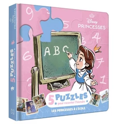 DISNEY PRINCESSES - Mon Petit Livre Puzzle - Les princesses à l'école - 5 puzzles 9 pièces