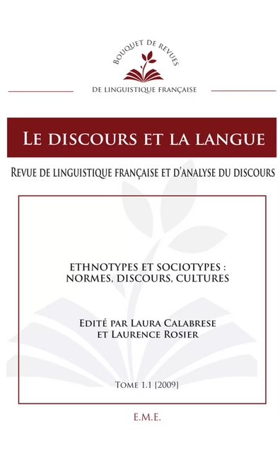 Ethnotypes et sociotypes : normes, discours, cultures - Laurence Rosier, Laura Calabrese - EME Editions