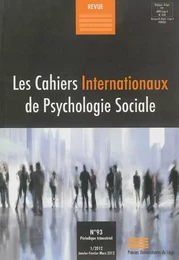 CAHIERS INTERNATIONAUX DE PSYCHOLOGIE SOCIALE, N 93