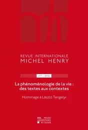 REVUE INTERNATIONALE MICHEL HENRY NO 7 - 2016