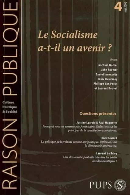 SOCIALISME A T IL UN AVENIR -  PUR - PU RENNES