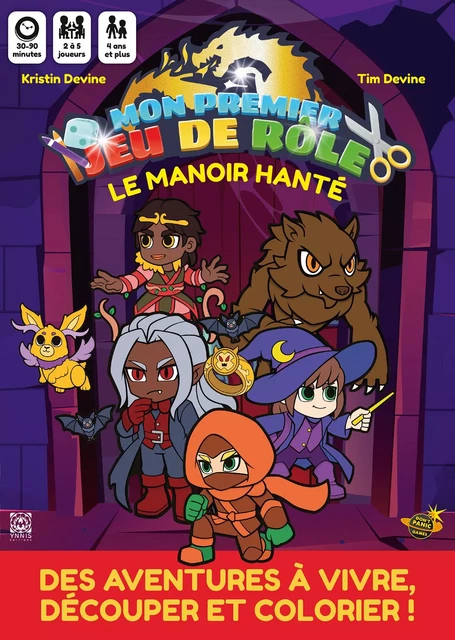 Le Manoir hanté, mon premier jeu de rôle, une aventure à colorier - Kristin Devine, Tim Devine - YNNIS