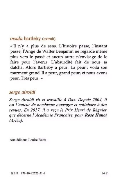 Insula Bartleby - Serge Airoldi - LOUISE BOTTU