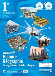 Histoire Géographie EMC 1ère Techno, manuel élève, édition 2021