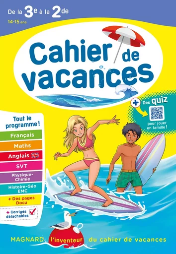 Cahier de vacances 2024, de la 3e vers la 2de - Cécile Pellissier, Bruno Benitah, Louise Eisenstein, Catherine Mazaud-Aujard, Patrick Rasset, Nadine Daboval - MAGNARD