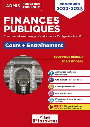 Finances publiques - Cours et entraînement - Concours et examens 2022-2023 - Catégories A et B - Julie Guillermou, Frédéric Ingelaere, Jean-René Pioche - VUIBERT