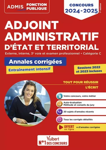 Concours Adjoint administratif - Catégorie C - Annales corrigées - Session 2023 incluse - Bernadette Lavaud, Pierre Lefaure - VUIBERT