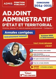 Concours Adjoint administratif - Catégorie C - Annales corrigées - Session 2023 incluse