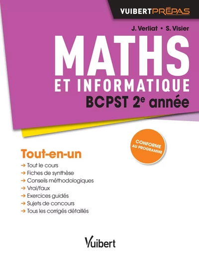 Maths BCPST 2e année - Jérôme Verliat, Stella VISIER - VUIBERT