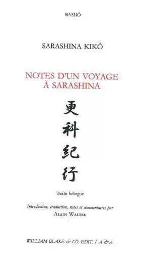 Notes d’un voyage à Sarashina -  Basho - William Blake & Co.