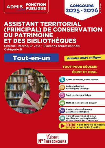 Concours Assistant territorial et Assistant principal de conservation du patrimoine et des bibliothèques - Catégorie B - Tout-en-un - Albane Lejeune - VUIBERT