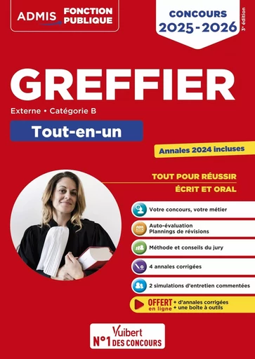 Concours Greffier - Catégorie B - Tout-en-un - Annales 2024 offertes - Elsa Rougegrez, Mohamed Nehal, Audrey Pouplin - VUIBERT