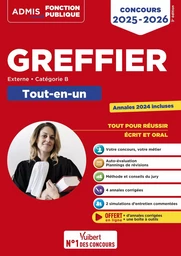 Concours Greffier - Catégorie B - Tout-en-un - Annales 2024 offertes