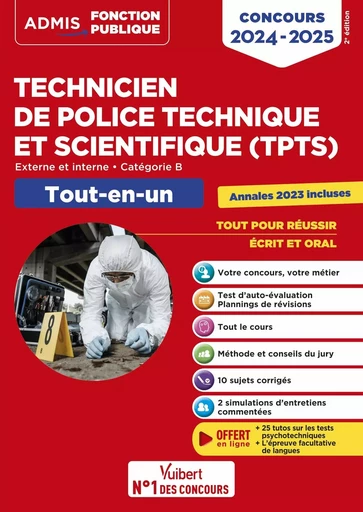 Concours TPTS - Technicien de police technique et scientifique - Catégorie B - Tout-en-un - Sébastien Drevet, Nathalie Ferry, Emmanuel Kerdraon, François Lavedan, Hervé Macquart - VUIBERT