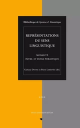 Représentations du sens linguistique - modalité intra- et extra-phrastique