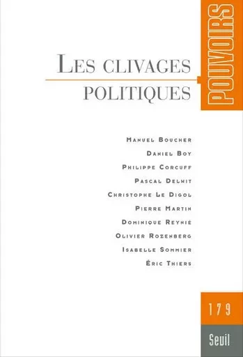 Pouvoirs Pouvoirs, n°179. Les Clivages politiques -  Collectif - LE SEUIL EDITIONS