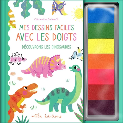 Mes dessins faciles avec les doigts - Découvrons les dinosaures - Clémentine Guivarc'h - MILA