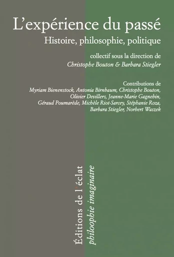 L'EXPERIENCE DU PASSE  - HISTOIRE, PHILOSOPHIE, POLITIQUE - Christophe Bouton, Barbara Stiegler - ECLAT