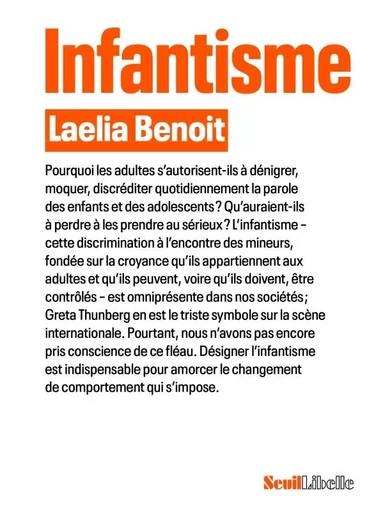 Infantisme - Laelia Benoit - LE SEUIL EDITIONS