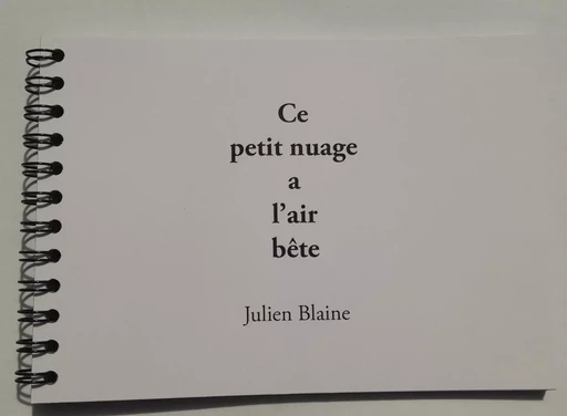 Ce petit nuage à l'air bête - Julien Blaine - CREATIONS ENFAN