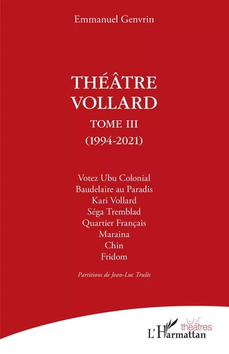 Théâtre Vollard - Emmanuel Genvrin - Editions L'Harmattan