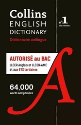 Dictionnaire anglais unilingue - format poche - autorisé au bac spécialités LLCER Anglais et LLCER-AMC + BTS tertiaires