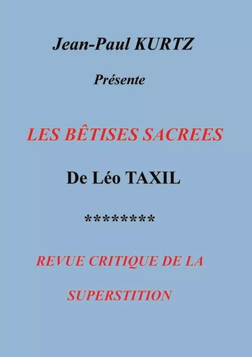 Les Bêtises Sacrées - Jean-Paul Kurtz - BOOKS ON DEMAND