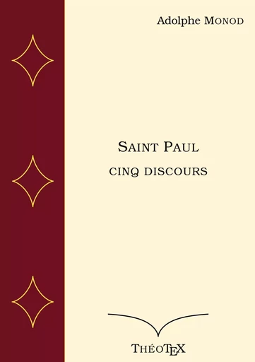 Saint Paul, cinq discours - Adolphe Monod - BOOKS ON DEMAND