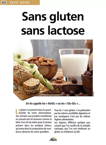 SANS GLUTEN SANS LACTOSE -  Collectif - AEDIS