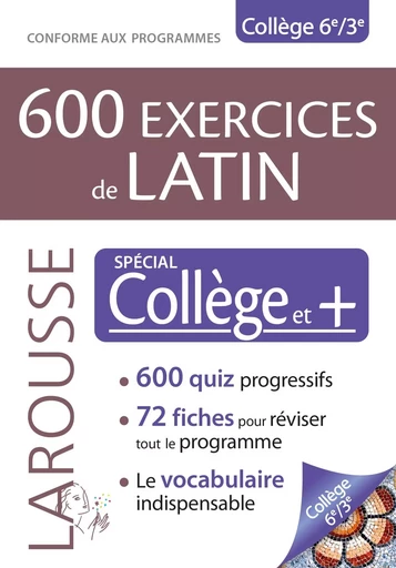 600 exercices de latin, spécial collège -  Collectif - LAROUSSE