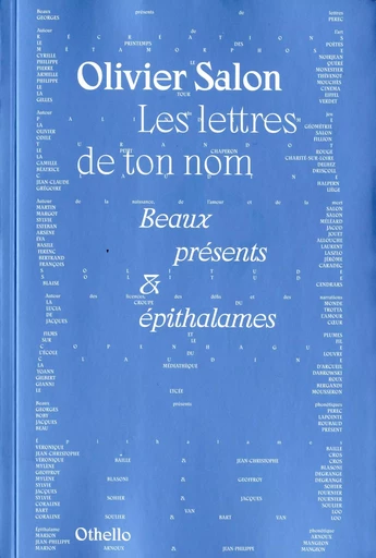 Les Lettres de ton nom - 0livier Salon - Othello