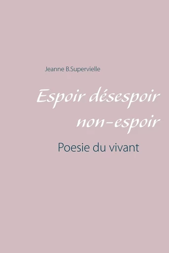 Espoir désespoir non-espoir - Jeanne B.Supervielle - BOOKS ON DEMAND