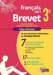 Cahier Français Brevet 3e 2018 Cahier d'exercices