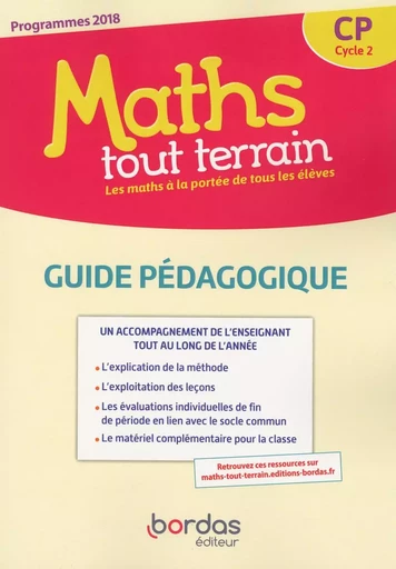 Maths tout terrain CP 2019 Guide Pédagogique -  - Bordas