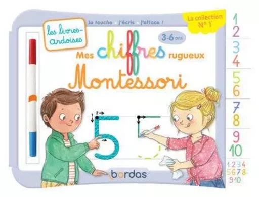 Les livres-ardoises - Mes chiffres rugueux Montessori -  - Bordas