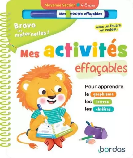 Bravo les maternelles - Mes activités effaçables - Moyenne section -  - Bordas