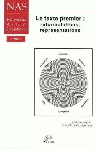 Le texte premier - reformulations, représentations -  - PU LIMOGES