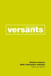 REVUE VERSANTS N 56/2 : FASCICULE ITALIEN. LETTERE D'AMORE LUNGO I SECOLI.