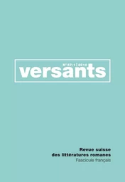 REVUE VERSANTS N 57/1. FASCICULE FRANCAIS.  LA LITTERATURE AU PREMIER DEGRE