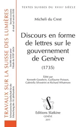 DISCOURS EN FORME DE LETTRES SUR LE GOUVERNEMENT DE GENEVE (1735)