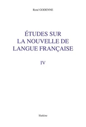 Études sur la nouvelle de langue française