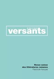 REVUE VERSANTS N 59/1. FASCICULE FRANCAIS.