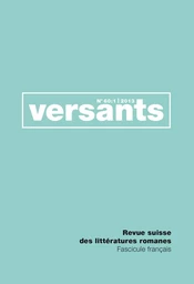 REVUE VERSANTS N 60/1. FASCICULE FRANCAIS.