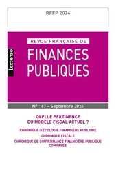 Revue française des Finances Publiques N°167 - 2024