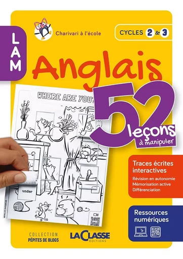 52 LECONS A MANIPULER EN ANGLAIS Cycle 2 et 3 (livre + ressources numériques) -  CHARIVARI A L'ECOLE - MARTIN MEDIA