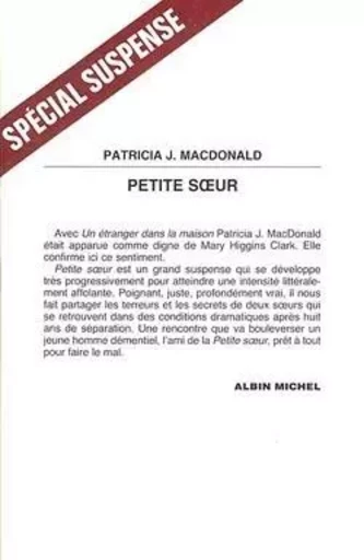 Petite Soeur - Patricia Mac Donald - ALBIN MICHEL